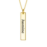 Copper/925 Sterling Silver Personalized  Engravable Vertical Bar Necklace Adjustable 16”-20”