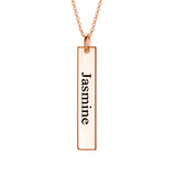 Copper/925 Sterling Silver Personalized  Engravable Vertical Bar Necklace Adjustable 16”-20”