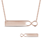 INFINITY 14K GOLD ENGRAVABLE BAR NECKLACE ADJUSTABLE CHAIN