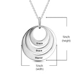 Copper/925 Sterling Silver Personalized Engravable Three Disc Necklace Adjustable 16”-20”