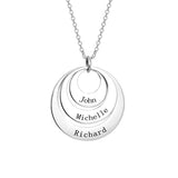 Copper/925 Sterling Silver Personalized Engravable Three Disc Necklace Adjustable 16”-20”