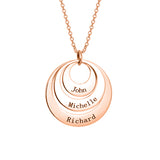 Copper/925 Sterling Silver Personalized Engravable Three Disc Necklace Adjustable 16”-20”