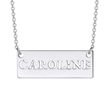 Copper/925 Sterling Silver Personalized Hollow Bar Name Necklace Adjustable 18”-20”