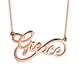 Copper/925 Sterling Silver Personalized Infinity Name Necklace