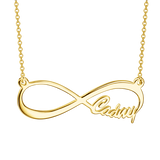 Copper/925 Sterling Silver Personalized Infinity Single Name Necklace Adjustable 16”-20”