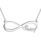 14K Yellow Gold Personalized Infinity Single Name Necklace Adjustable 16”-20” -White Gold/Yellow Gold/Rose Gold