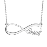 Copper/925 Sterling Silver Personalized Infinity Single Name Necklace Adjustable 16”-20”