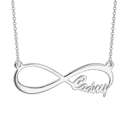 Copper/925 Sterling Silver Personalized Infinity Single Name Necklace Adjustable 16”-20”