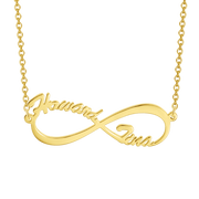 Infinite Love - 10K/14K Personalized Gold Name Necklace Adjustable 16”-20”-White Gold/Yellow Gold/Rose Gold