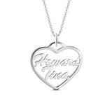 10K/14K Gold Personalized Heart Name Necklace Adjustable 16”-20”-White Gold/Yellow Gold/Rose Gold