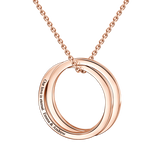 14K Gold-Personalized Engravable Double Loop Necklace Adjustable 16”-20”