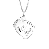 Baby Feet 10K/14K Gold Personalized Engravable Name And Birthday Hang Tag Memories  Necklace Adjustable 16”-20”