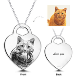 Adjustable 16”-20”  14K Gold  Personalized Engraved Pets Photo Necklaces