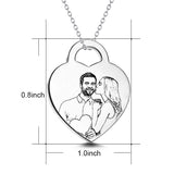 Put You In My Heart - 925 Sterling Silver Personalized Engraved Photo Necklaces Adjustable 16”-20”