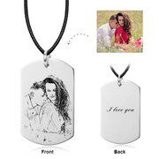 Only You -10K/14K  Gold Personalized Engraved Photo Necklace Adjustable 16”-20”-White Gold/Yellow Gold/Rose Gold