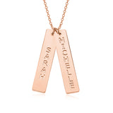 Copper/925 Sterling Silver Personalized Two Bar Necklace