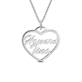 Copper/925 Sterling Silver Personalized  Heart Name Necklace Adjustable 16”-20”