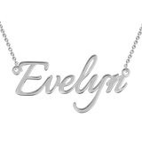 "Evelyn"Style 14K Gold Personalized Name Necklace Adjustable 16”-20”- White Gold /Yellow Gold/Rose Gold