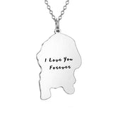 925 Sterling Silver Personalized Engraved Pets Photo Necklace Adjustable 16"-20