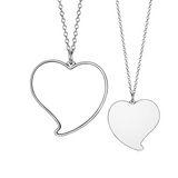 Love You-925 Sterling Silver Personalized Heart Color Photo Necklace Adjustable 18"-20"