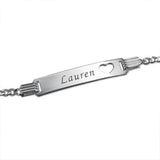 925 Sterling Silver Personalized Bar Bracelet Adjustable 6”-7.5”