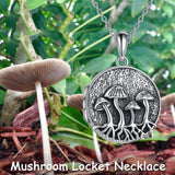 Magical Mushroom Photo Lockets Necklaces Sterling Silver