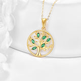 14k Solid Gold Tree of Life Pendant Necklace Jewelry Gifts for Women