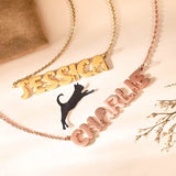 Personalized Cute Cat Name Necklace