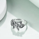 Sterling Sliver Butterfly Ring Celtic Skull Jewelry Gifts for Women