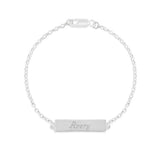 925 Sterling Silver Personalized  Engraved Bar Bracelet Adjustable 6”-7.5”