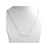 925 Sterling Silver Personalized Script Name with Birthstone Heart Tail  Necklace Adjustable Chain 16"-20"