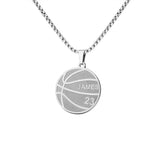 Basketball necklace with custom inspirational text