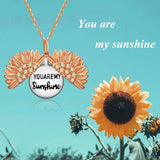 You are My Sunshine Sunflower Necklace in Gold Sterling Silver