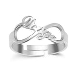 Infinity 925 Sterling Silver Personalized Infinity Name Ring